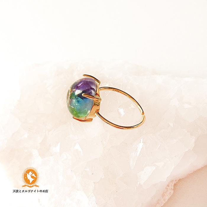 7〜11号(+前後)サイズ調整可能 オルゴナイト チャクラ リング Silver925 K18GP ロジウム | 2枚目