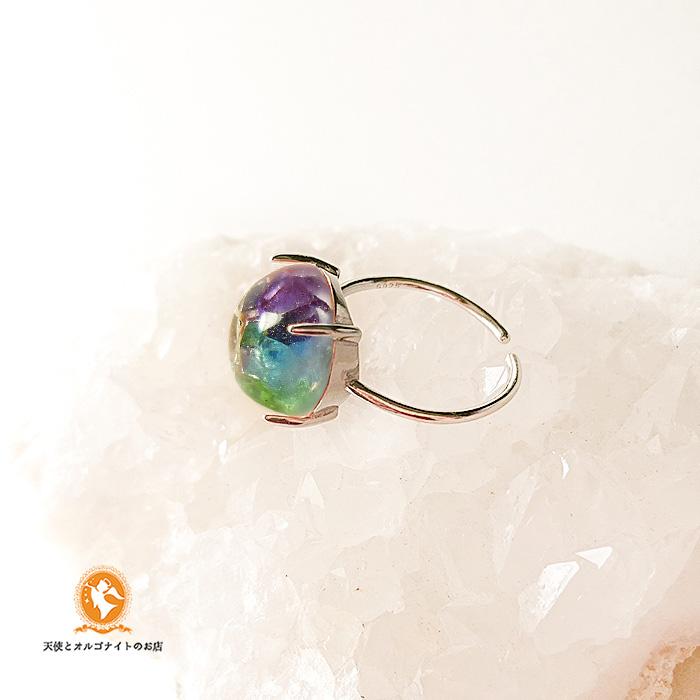 7〜11号(+前後)サイズ調整可能 オルゴナイト チャクラ リング Silver925 K18GP ロジウム | 5枚目