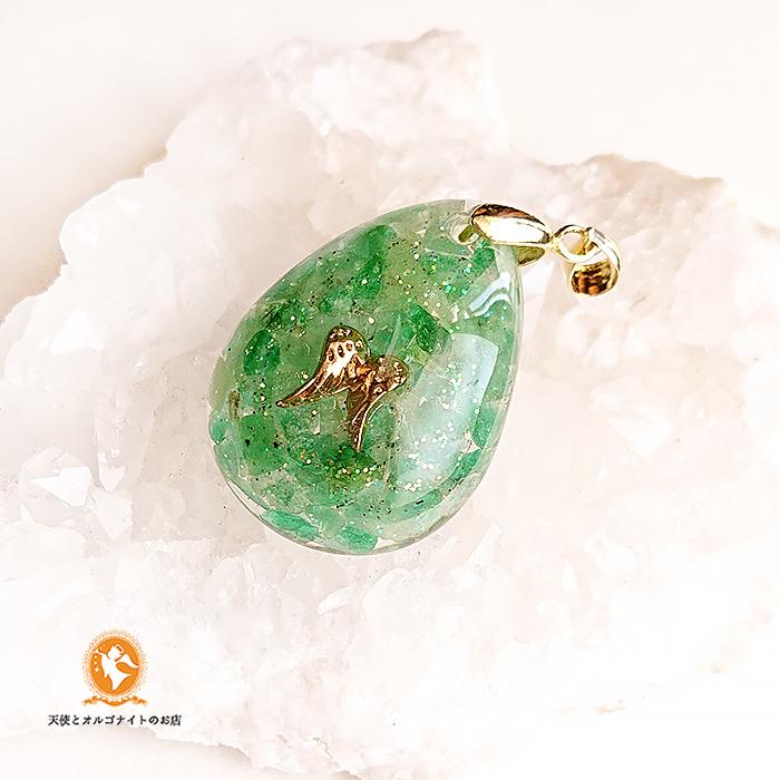 大天使ラファエルのペンダント しずく エメラルド [現物なしの場合は受注制作]phdr1001eme00094 | 2枚目